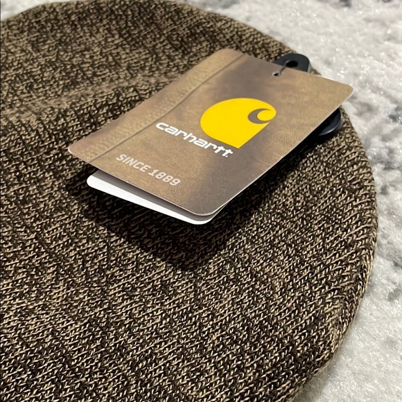 CARHARTT Brown Cuff Knit Beanie with Center Logo - Picture 8 of 10